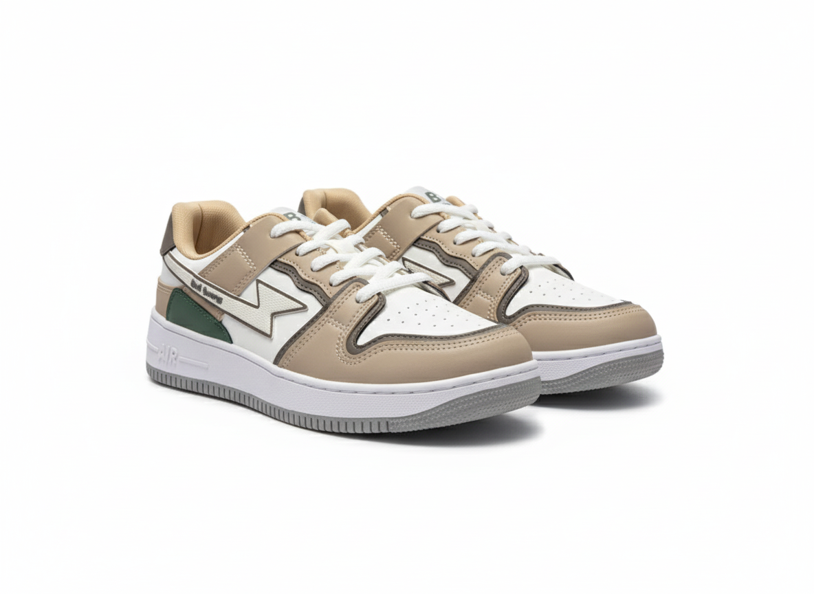 Retro-Inspired Sneaker (Brown / White)