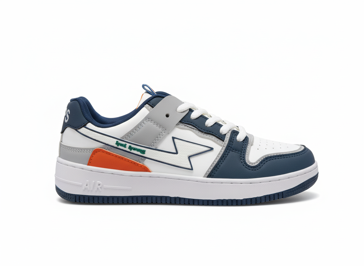 Retro-Inspired Sneaker (Blue/White)