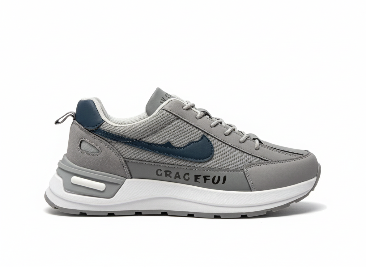 Stylish Sports Casual Sneakers (Grey/Navy)
