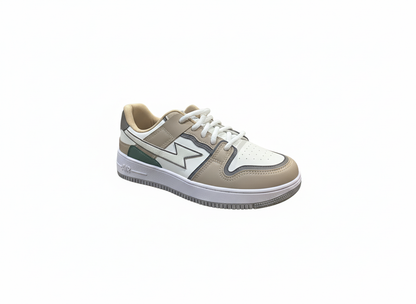 Retro-Inspired light brown and White Court Sneaker with classic Accents