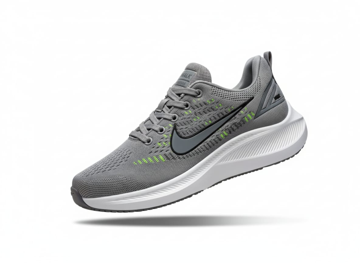 Monochromatic Lifestyle Sneakers (Grey/green)+White