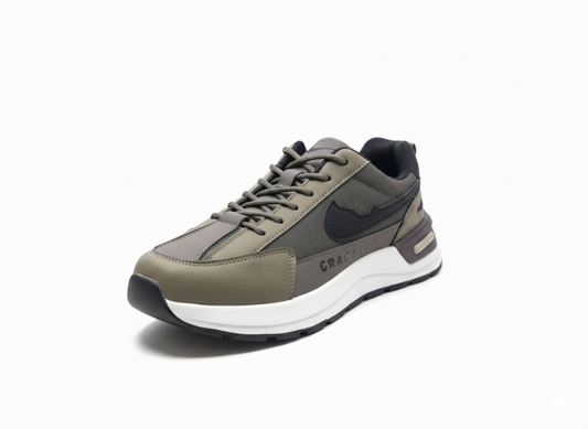 Graceful Olive & Black Lifestyle Sneakers